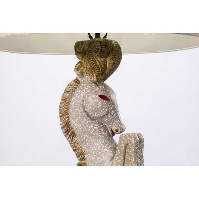 1950s Frederic Weinberg Horse Lamp, C. 1950s Hand Painted Ceramic Mid-Century Modern For Sale - Image 5 of 8