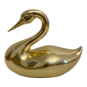 Dolbi Cashier Large Brass Swan Sculpture