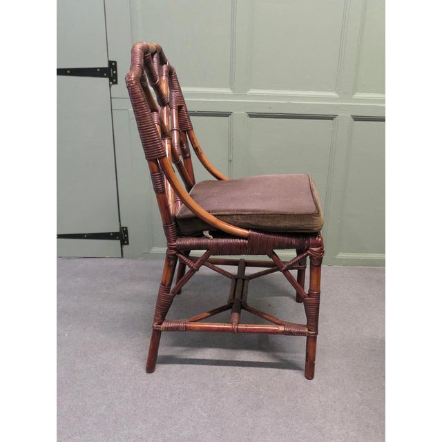 Regency Style Faux Bamboo Dining Table and Chairs, 1950s, Set of 5 For Sale - Image 6 of 9
