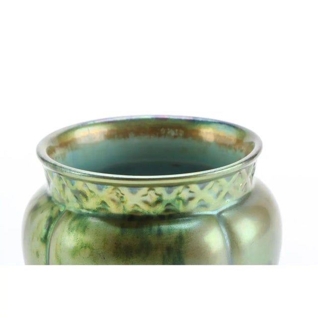 Zsolnay 1930s Vintage Zsolnay Lobed Vase in Eosin Glaze For Sale - Image 4 of 7