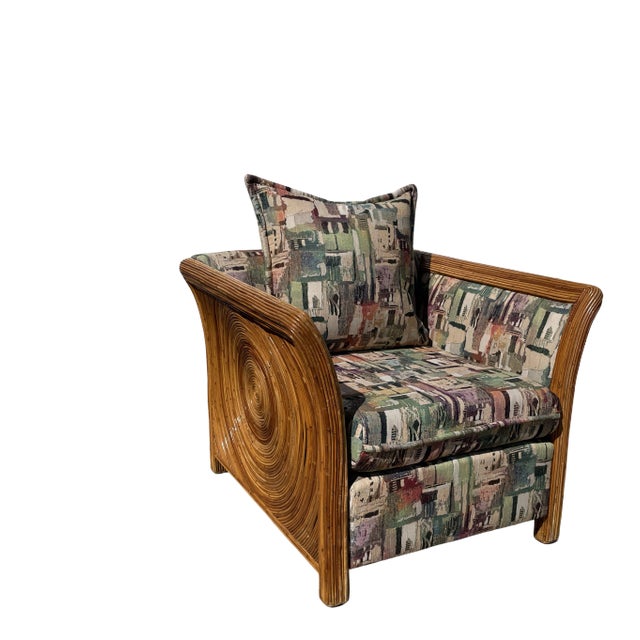 Gabriella Crespi Style Pencil Reed Bamboo Chair For Sale