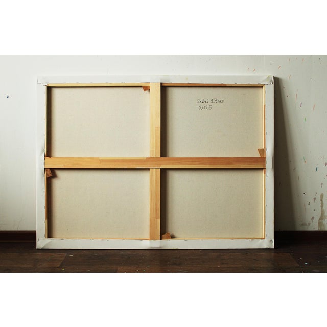 Orange Artist Andrei Sitsko "Show" Modern Original Painting For Sale - Image 8 of 10