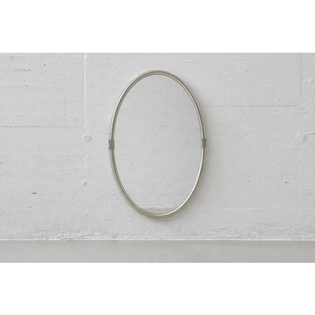 Oval Wall Mirror with Aluminum Frame, 1970s For Sale - Image 16 of 16
