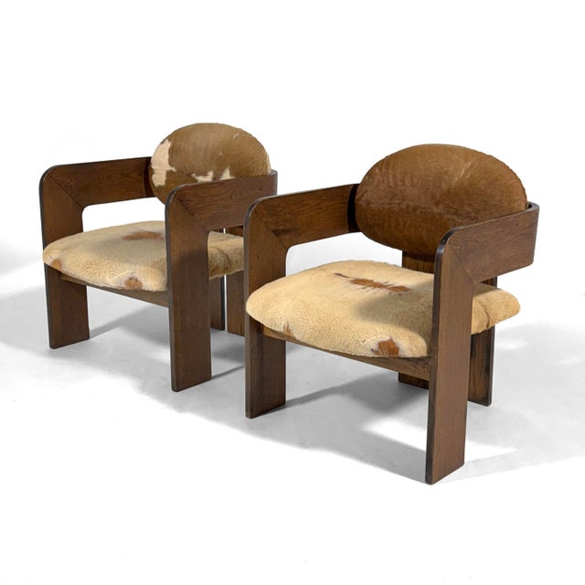 Tobia Scarpa Pair of Italian Lounge Chairs Attributed to Tobias Scarpa For Sale - Image 4 of 13