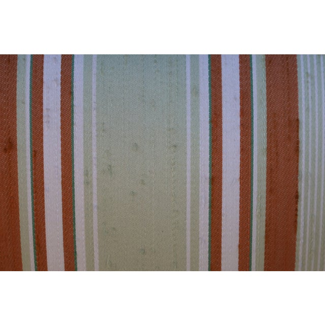 Vintage Baker Furniture Celadon & Rust Striped Wingback Chairs With Nailhead Trim — Pair For Sale In Washington DC - Image 6 of 18