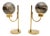 Vintage Swedish Brass and Glass Table Lamps from Bergboms, 1970s, Set of 2 For Sale
