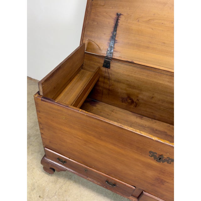 19th Century American Queen Anne Style Pine Blanket Chest Pennsylvania For Sale - Image 9 of 12