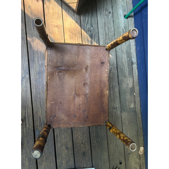 Burnt Bamboo Two-Tier Side Table, 19th Century For Sale - Image 10 of 12