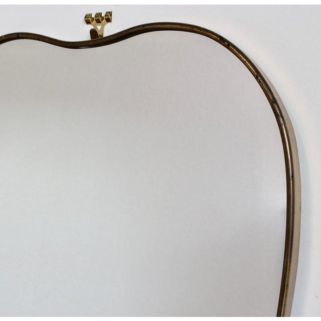 1960s Vintage Italian Wall Mirror with Brass Frame, 1960s For Sale - Image 5 of 16
