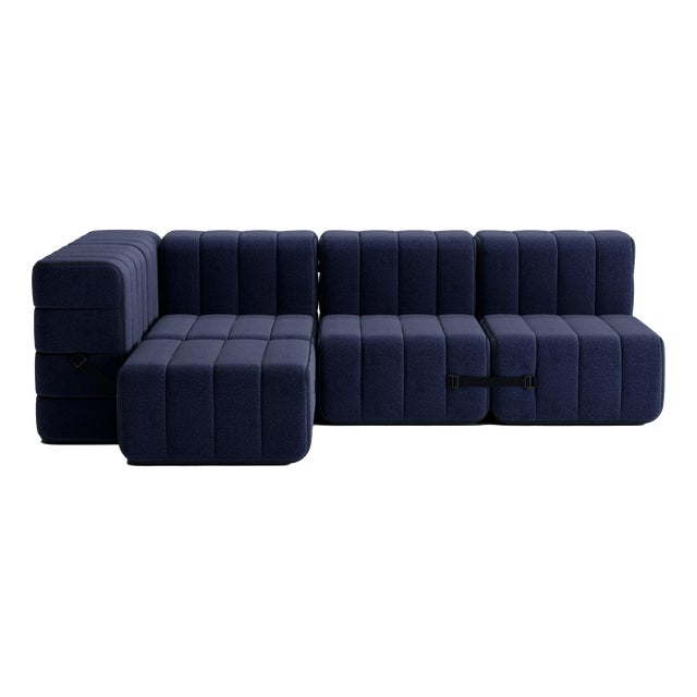 Three-Seater Modular Sofa in Dama Fabric by Ambivalenz, Set of 9 For Sale