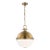 Chapman & Myers for Visual Comfort Signature Adrian X-Large Globe Pendant in Antique-Burnished Brass with White Glass For Sale