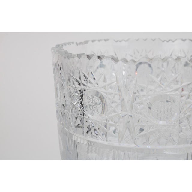 Bohemian Lead Crystal Vase with Hand-Cutting, 1950s For Sale - Image 9 of 11
