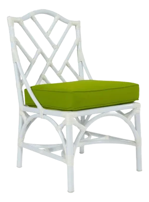 Chippendale Outdoor Dining Side Chair, Sunbrella Macaw