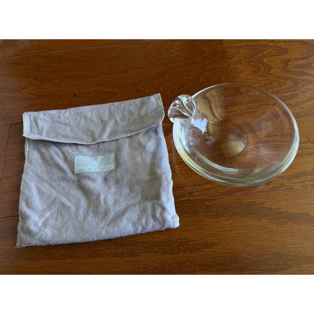New in Box Steuben Clear Crystal Mid-Century Ashtray Designed by George Thompson Vtg. For Sale - Image 9 of 13
