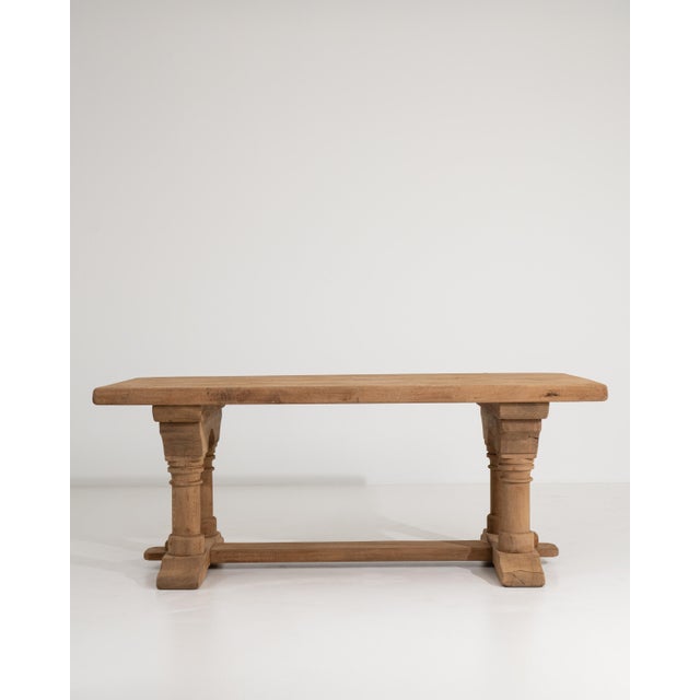 Wood Brutalist Oak Dining Table, France, Circa 1970 For Sale - Image 7 of 14
