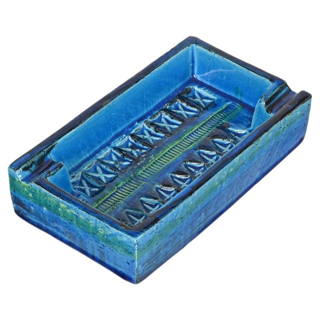 Rimini Blue Ceramic Ashtray attributed to Aldo Londi for Bitossi, Italy, 1960s For Sale - Image 12 of 12