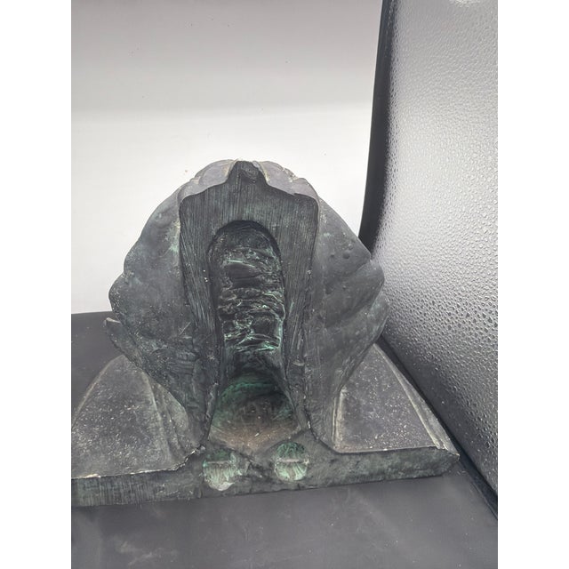 1980s A Pair of Heavy Plaster Wall Brackets With a Shell Motif For Sale - Image 4 of 5