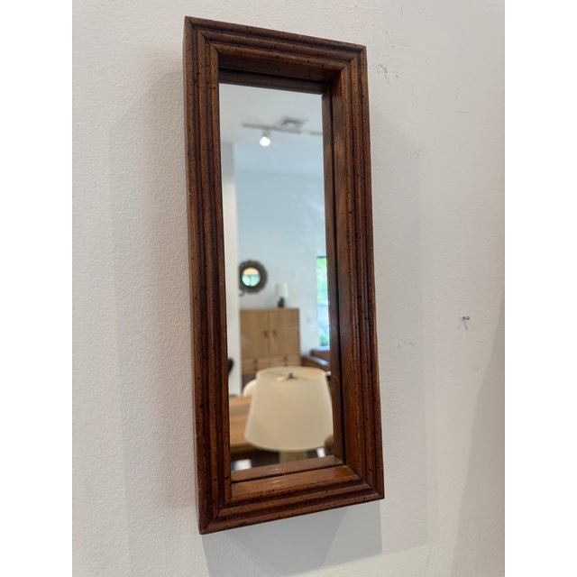 Small Vintage Wooden Wall Mirror For Sale - Image 10 of 12