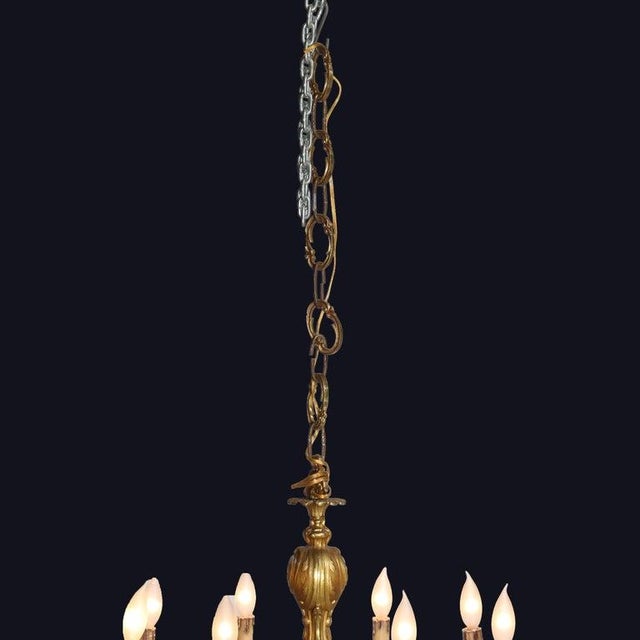 Bronze Antique French Louis XIV Gilt Bronze 8 Light Chandelier C1900 For Sale - Image 8 of 10