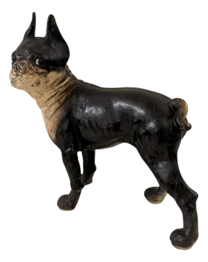 Hubley Cast Iron Boxer / Boston Terrier 'Puppy Size' Doorstop, Circa 1930