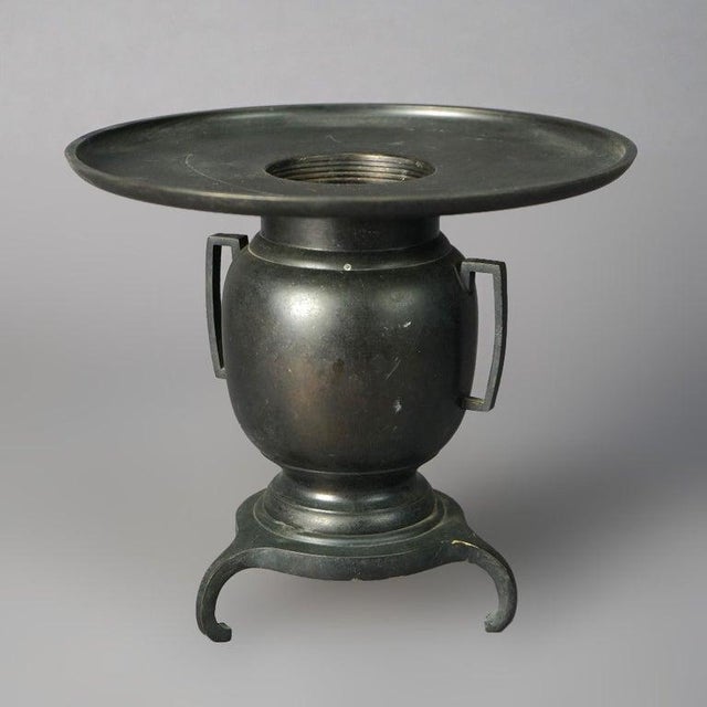 Antique Japanese Usubata Ikebanai (Ikebana Ushbati) for arranging flowers, 19th Century Measures - 8.25"H x 9.25"Diam A...