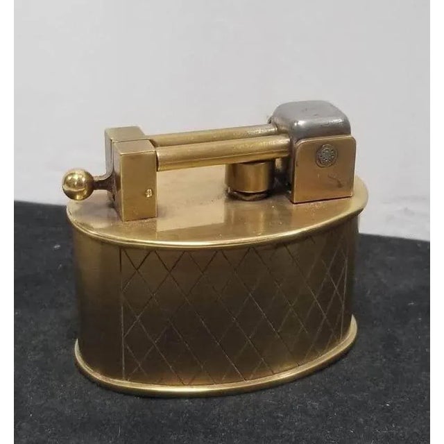 1950s 1950s Swiss Brass Lift Arm Tabletop Lighter by Brilux for Dunhill For Sale - Image 5 of 8