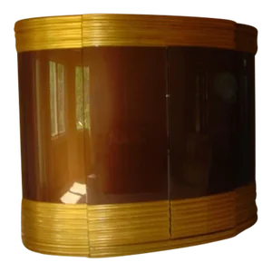 Large Gold and Chocolate Brown Armoire