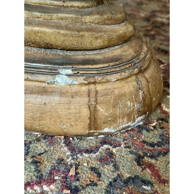 Sculpture Materials Vintage Carved Plaster Dolphin Table Bases (Pair) With Beveled Glass Top For Sale - Image 7 of 8
