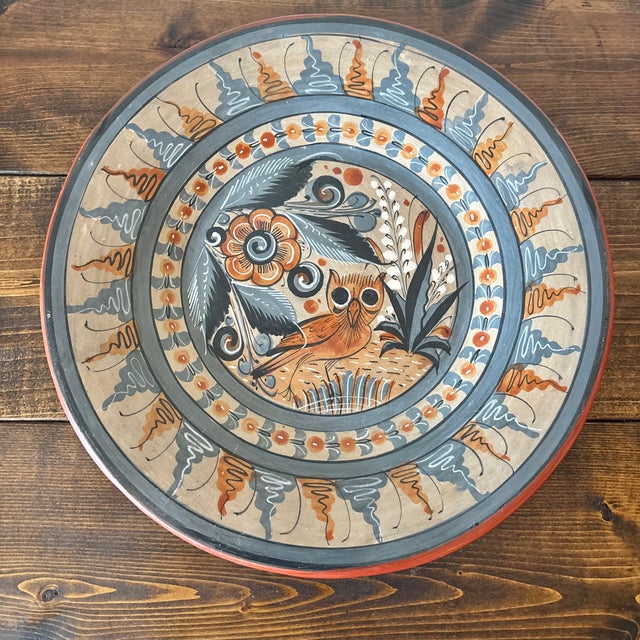 Ceramic 1970s Tonala Folk Art Pottery Wall Plate For Sale - Image 7 of 7