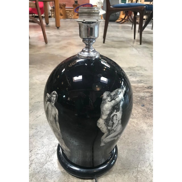 Transitional 1980s Vintage Fornasetti Style "Michelangelo Works" Table Lamp For Sale - Image 3 of 11