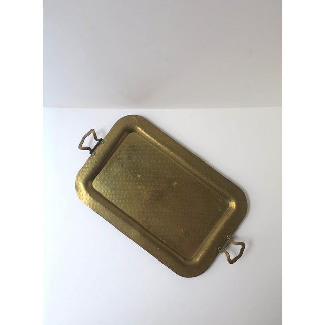 Metal Brass Tray With Handles, Entertaining or Vanity, Circa Mid-20th Century For Sale - Image 7 of 12