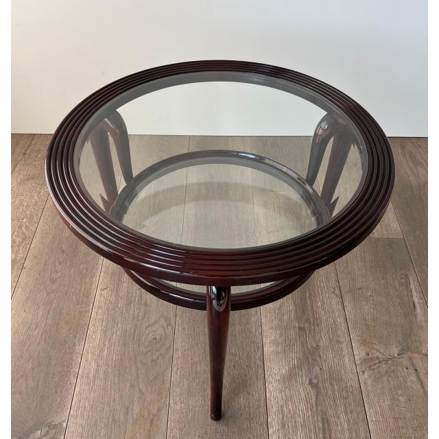 1940s Paolo Buffa's two-tiered round central coffee table For Sale - Image 6 of 12
