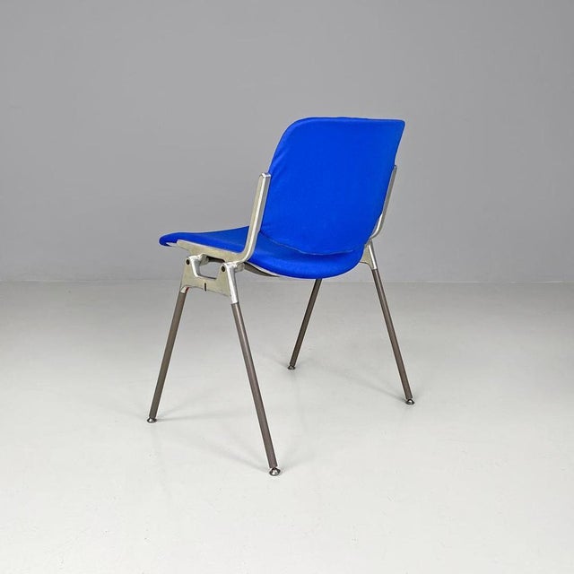 Italian Modern Blue Fabric DSC Chairs by Giancarlo Piretti Anonima Castelli, 1970s, Set of 6 For Sale - Image 6 of 18