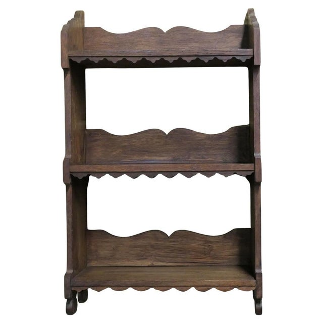 Wood Arts and Crafts Open Front Wall Hanging Shelf, 1880s For Sale - Image 7 of 7