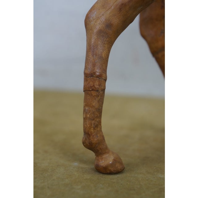 1960s Artisan Italian Leather Antelope Gazelle Blackbuck Figurine Statue 14" For Sale - Image 9 of 11