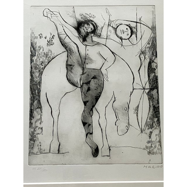 Printmaking Materials Rare Marino Marini Original Etching, Edition of Only 20. Signed, Framed, Numbered Xiv/Xx For Sale - Image 7 of 12