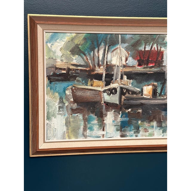 Dag Björn Hellsing, Harbour Motif, 1960s, Oil on Panel, Framed For Sale - Image 14 of 18