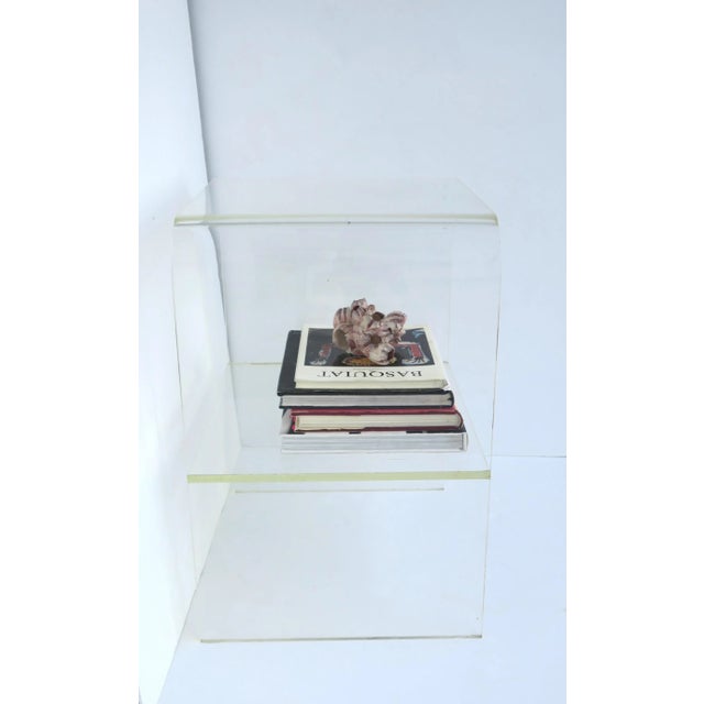Lucite Table With Storage Shelf, in the Modern Style, Late 20th Century For Sale - Image 9 of 12