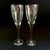 Glass Vintage Handmade Etched Grapevine Champagne Glasses With Tulip Stems – Set of 2 For Sale - Image 7 of 12