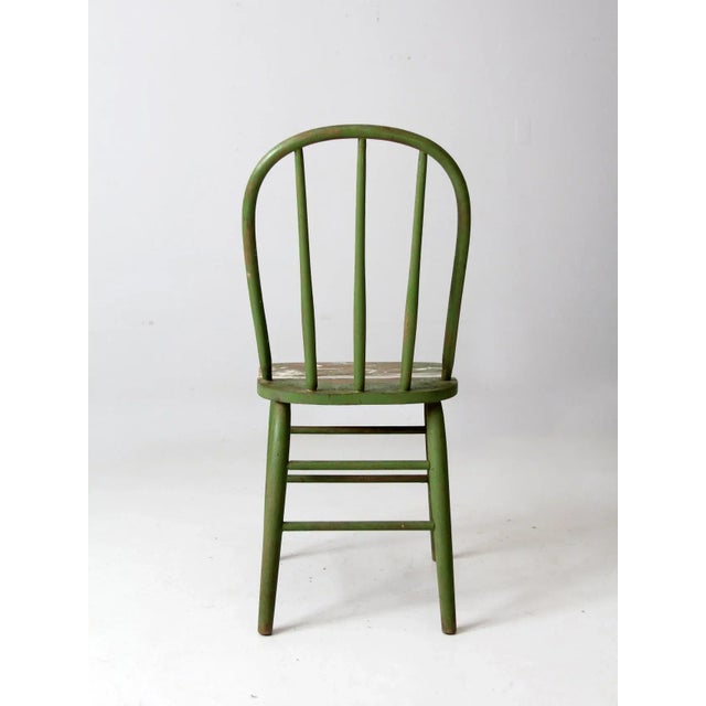 Antique Painted Spindle Back Chair For Sale - Image 4 of 12