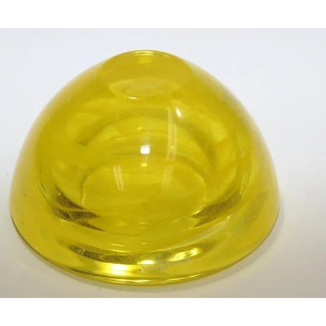 Metal 1990s Kosta Boda Yellow Crystal Candle Holder by Anna Ehrner For Sale - Image 7 of 13