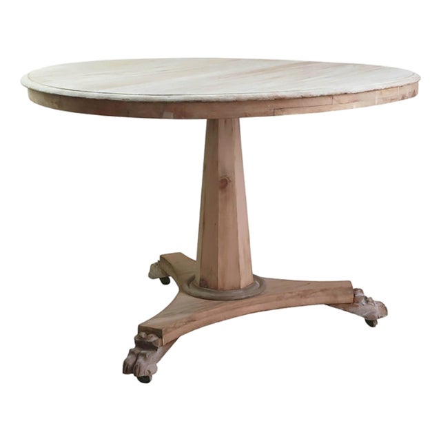 Small Antique English Palladian Style Round Bleached Table, 1835 For Sale