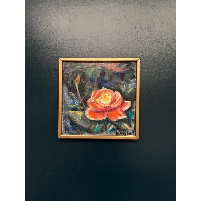B. Högsk, Yellow Rose, 1960s, Oil on Canvas, Framed For Sale - Image 5 of 12