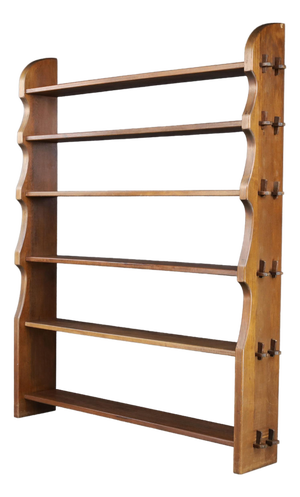 Handcrafted Wood Alpine Bookcase with Wedge Joinery, 1950s