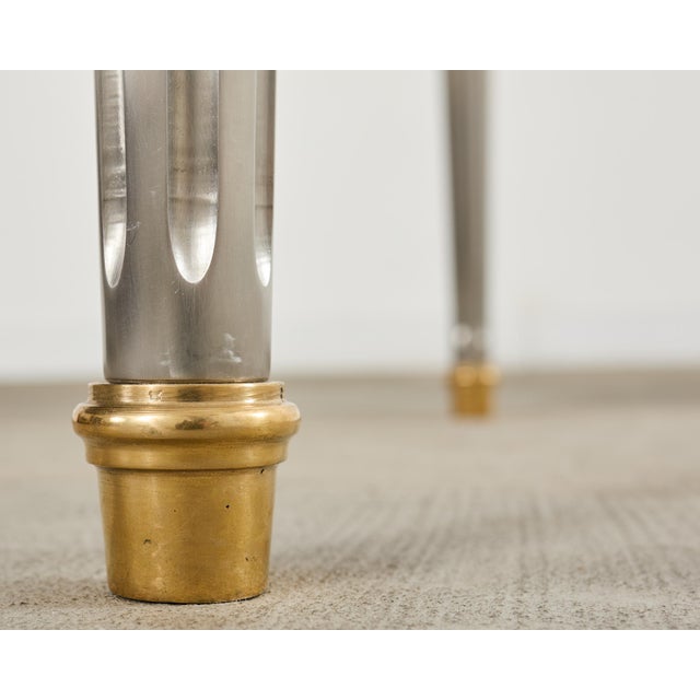 John Vesey Steel Bronze Neoclassical Library Table Desk For Sale - Image 16 of 18