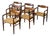In Style of h.w. Klein for Bramin Teak and Rosewood Woven Cord Dining Armchairs Set of 6 Danish Mid-Century Modern 1960s For Sale
