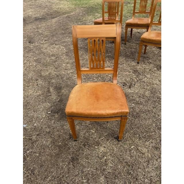 Fine 19th Century Neoclassical Style Leather Dining Chairs - Set of 6 For Sale - Image 12 of 16
