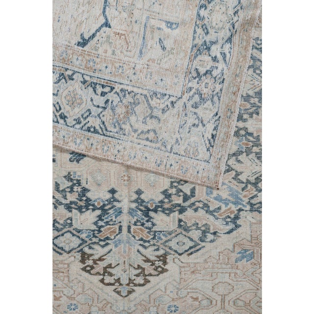 1930s Vintage Circa 1930 Beige Distressed Hand Woven Wool Rug, 9ft 4in X 13ft 8in For Sale - Image 5 of 6