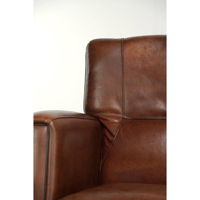 Vintage Art Nouveau Sheepskin Armchair For Sale - Image 10 of 14