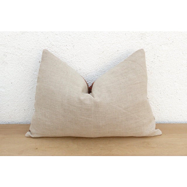 19th Century Kapurthala Cross, Antique Phulkari Lumbar Pillow Cover For Sale - Image 5 of 6